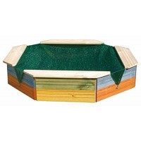 Spatiu de joaca cu nisip colorat Hexagonal - Lada cu nisip din lemn pentru gradina cu acoperis de protectie WoodyLand Spatiu de joaca cu nisip colorat Hexagonal - Lada cu nisip din lemn pentru gradina cu acoperis de protectie WoodyLand